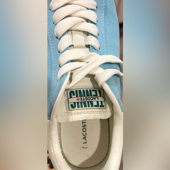 Lacoste Women’s Baseshot Translucent Sole Sneakers Blue Suede US 6.5 - Picture 7 of 12